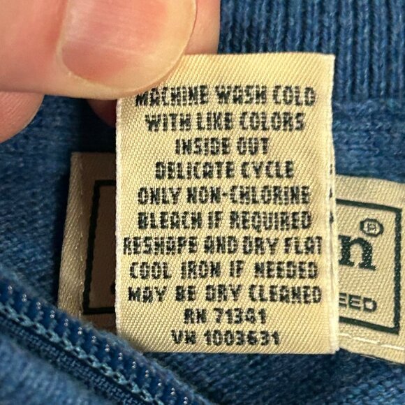 L.L. Bean 1/4 Zip Sweater Mock Neck Cashmere Cotton Blend Size M GUC - Picture 7 of 9